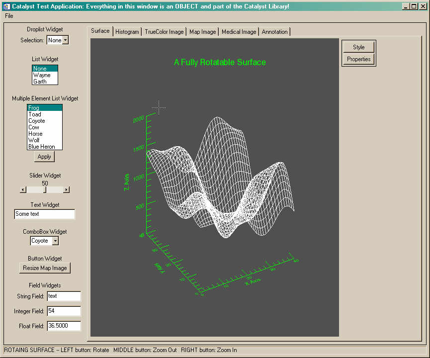 The Catalyst Libray Testing Application.