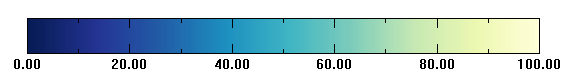 The color bar labeled with floating point values.
