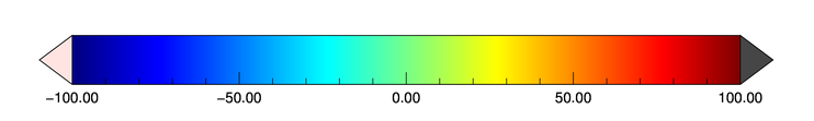 A color bar with out-of-bounds colors.