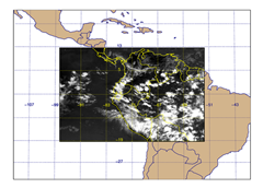 GOES Image Plot with Associated Latitude and Longitude Pixel Values