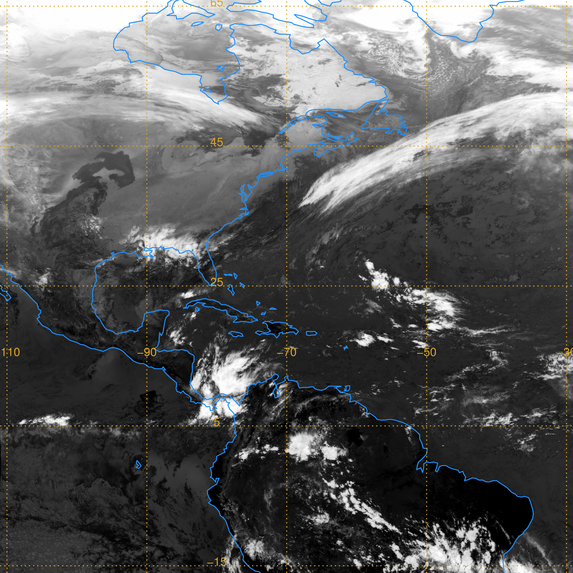 A GOES East image with annotation.