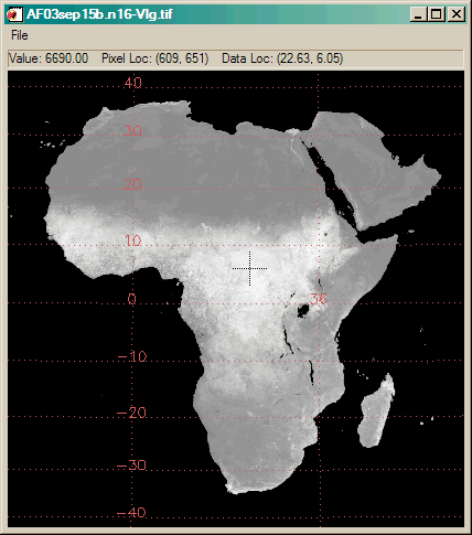 ImgWin used to display the GeoTiff image.