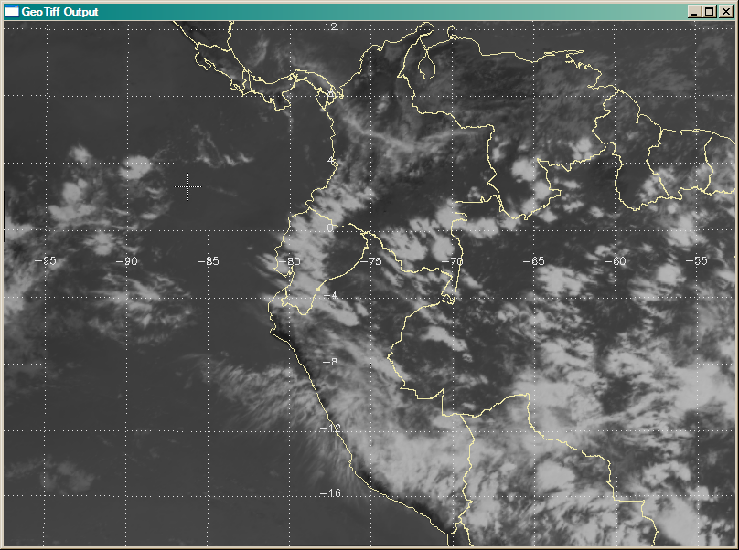 The GeoTIFF image displayed in an Albers map projection.