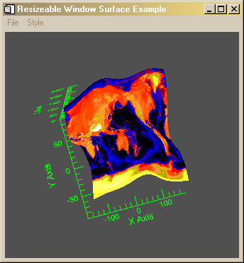 The Texture_Surface program with user defined parameters.