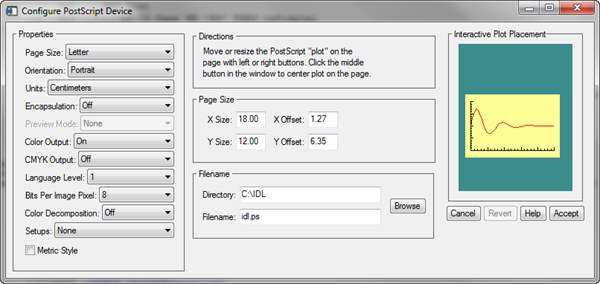 The initial Postscript configuration result.