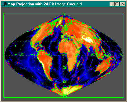 Map projection with 24-bit image overlaid on top.