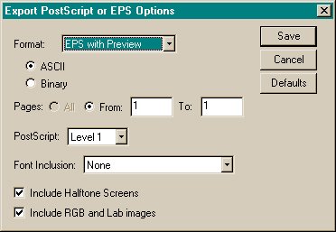 The Adobe Acrobat PostScript to EPS dialog.