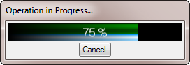 A progress bar with a Cancel button.